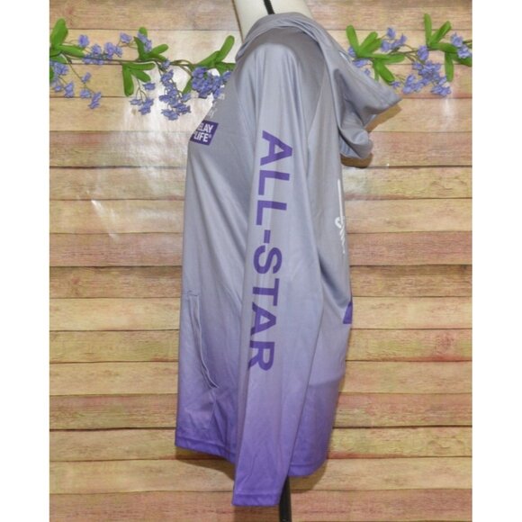 American Cancer Society Relay For Life Unisex M Purple Ombre Hooded Sweatshirt - Picture 7 of 13